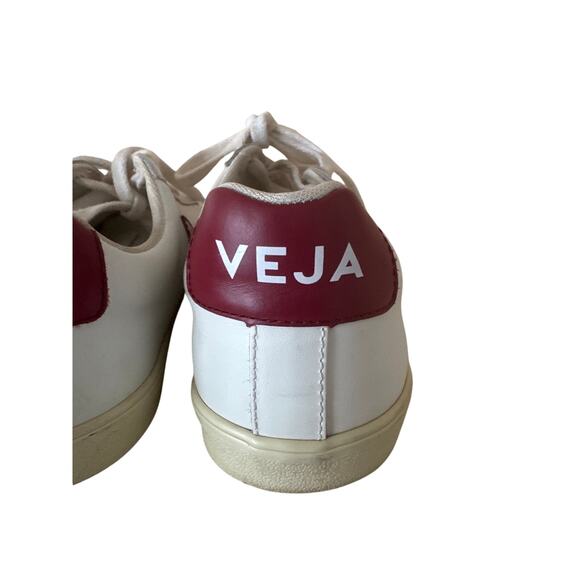 Veja Esplar White Red Leather Casual Shoes Sneakers Lace Up Women's US Size 7 - Picture 7 of 14